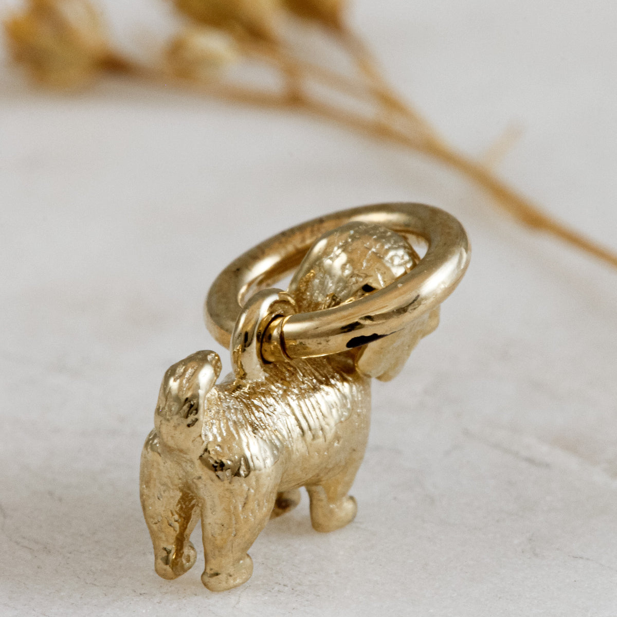 shih-tzu solid gold dog charm for a necklace or bracelet