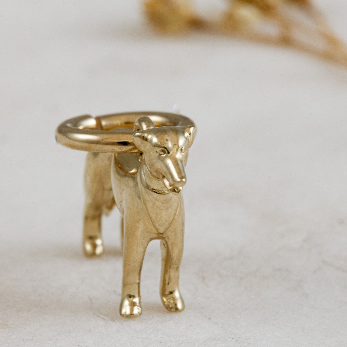 whippet or greyhound solid gold dog charm for a necklace or bracelet