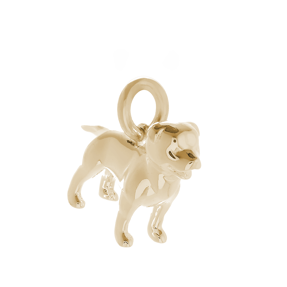solid gold staffordshire bull terrier charm gift for pet loss
