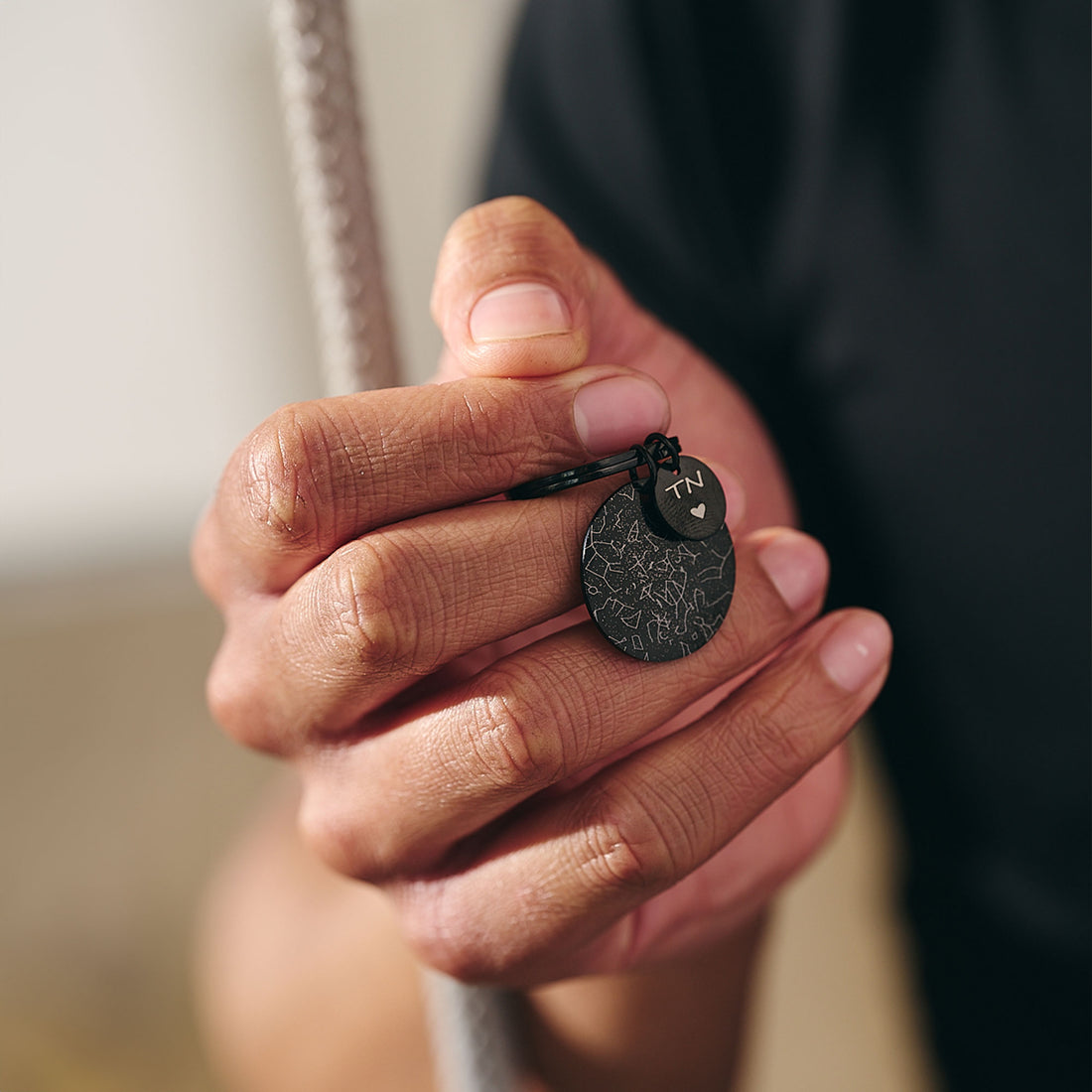 black steel custom star constellation map keyring