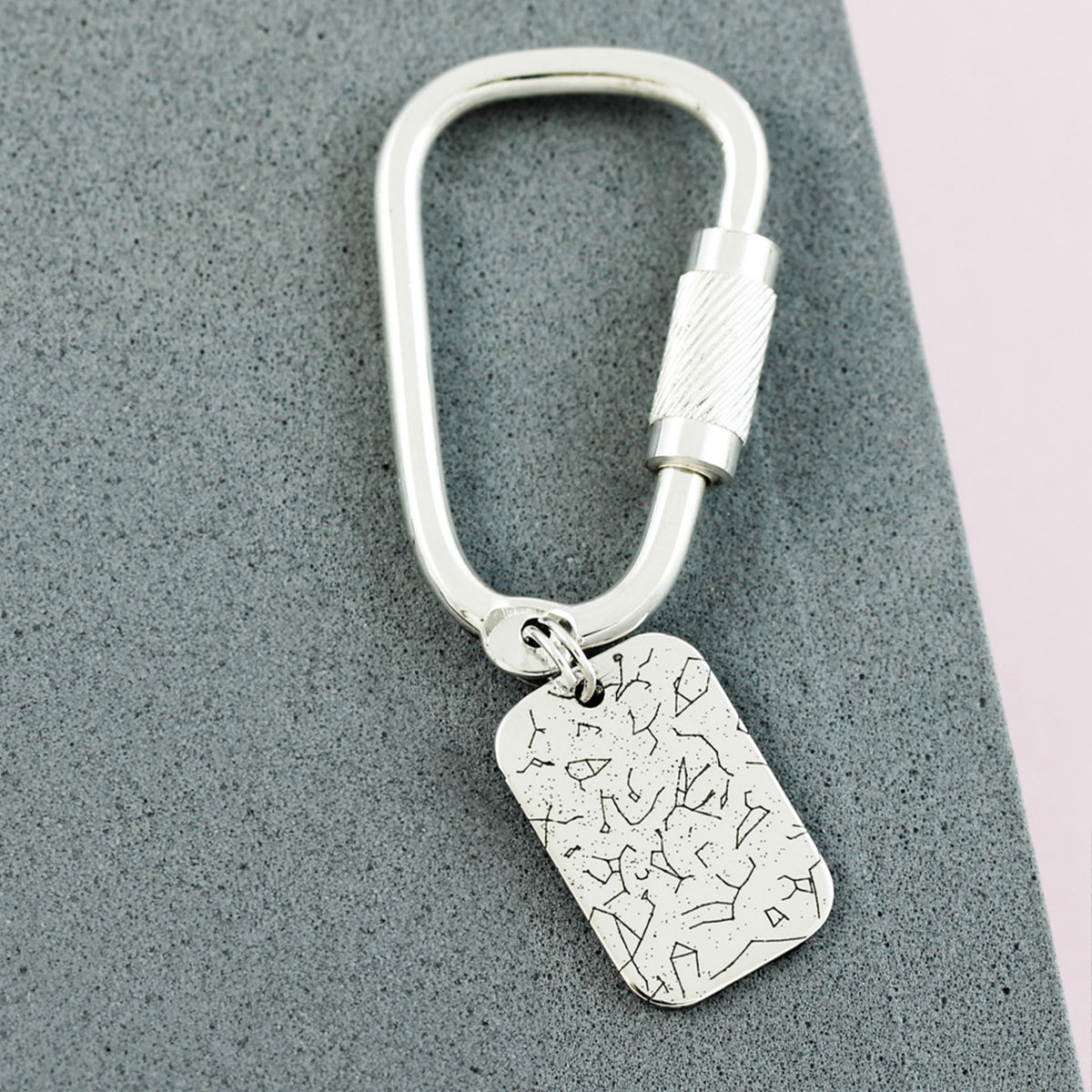 star map dog tag silver keyring