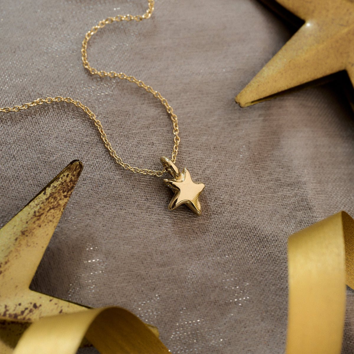Solid Gold Stardust Pendant by Scarlett Jewellery