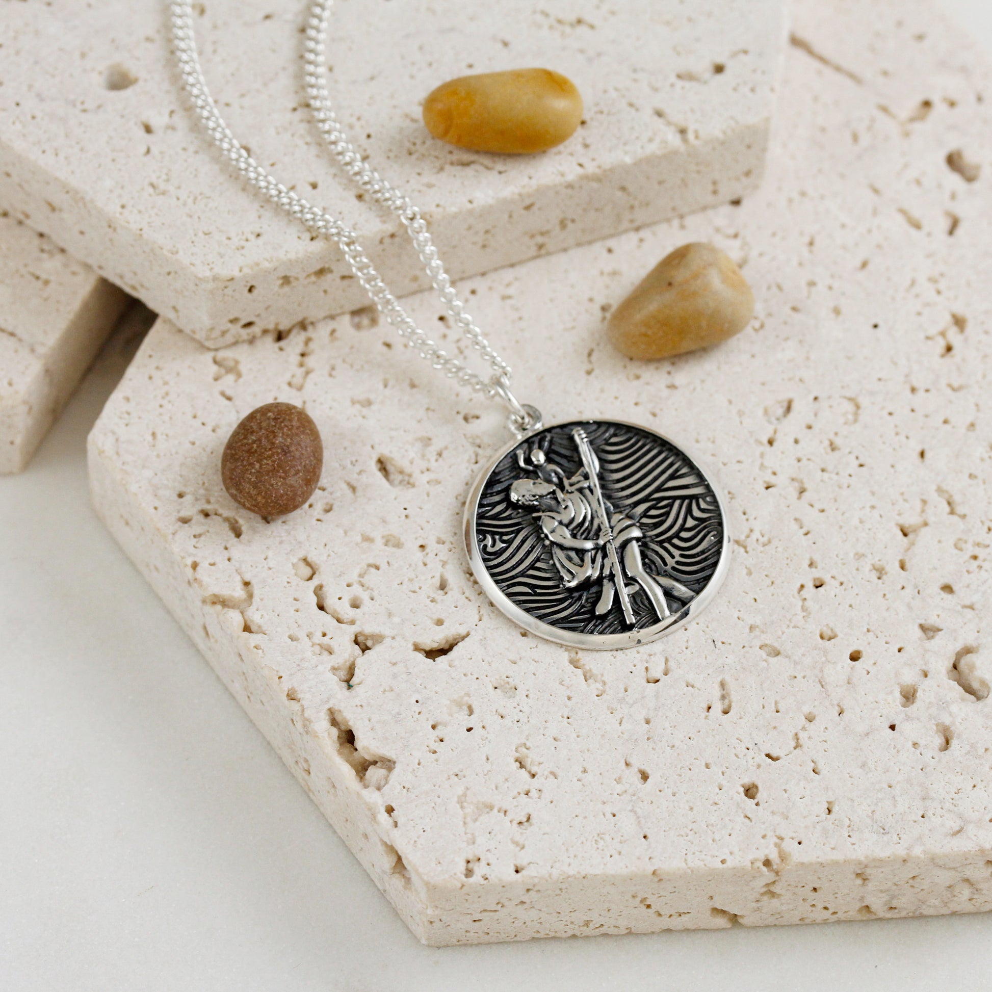unusual silver saint christopher travel protection gift