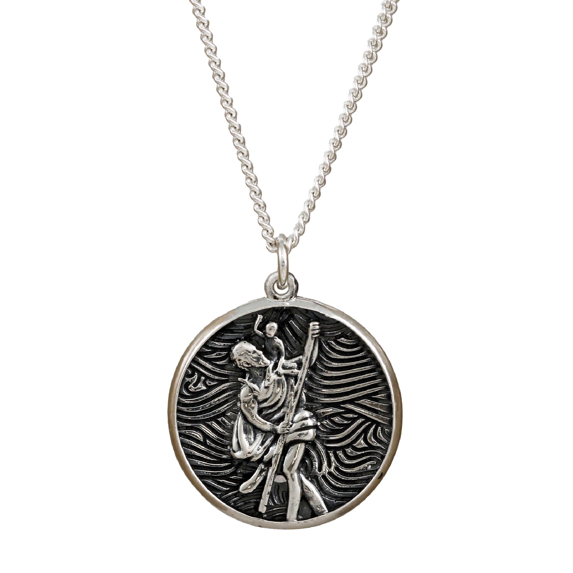 unusual mens silver saint christopher travel protection gift