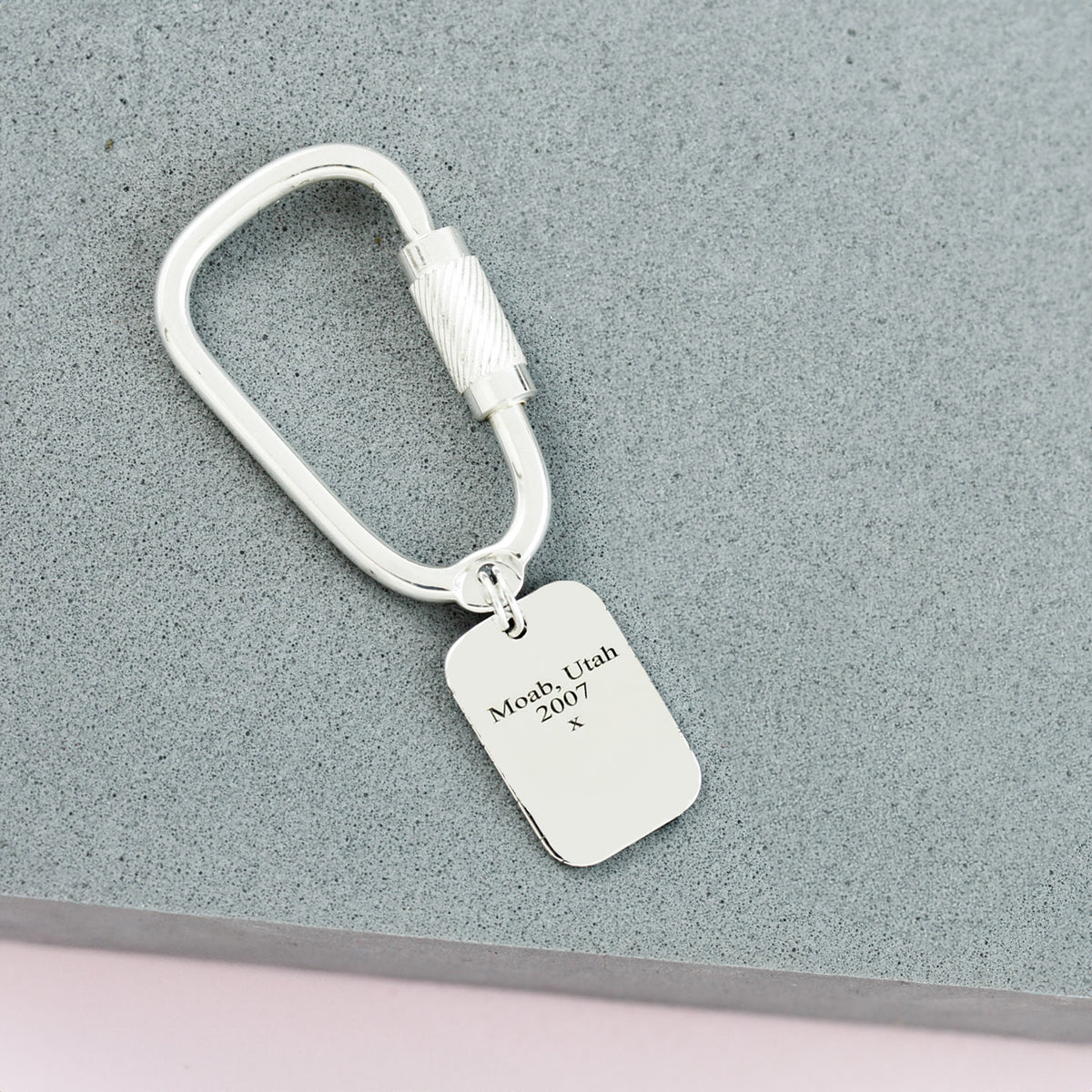 star map dog tag silver keyring back