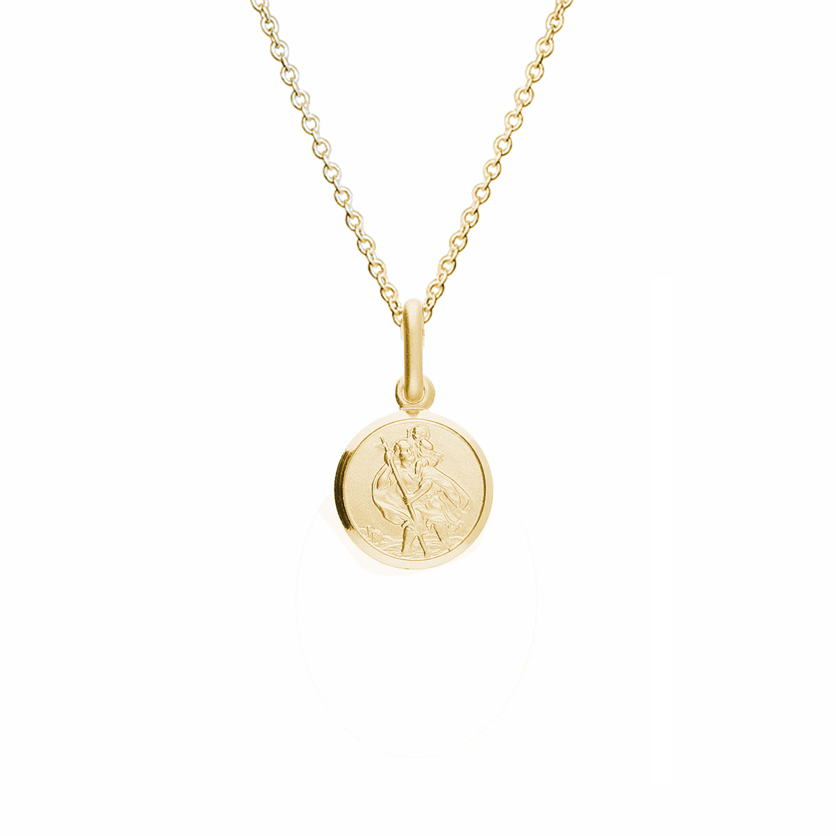 Tiny 10mm Solid 9ct Gold St Christopher Pendant