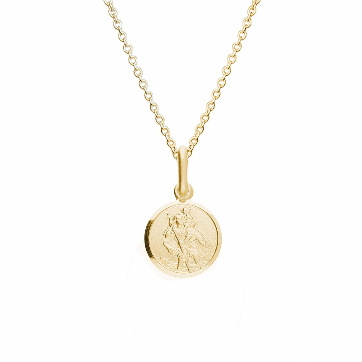 Tiny 12mm Solid 9ct Gold St Christopher Pendant