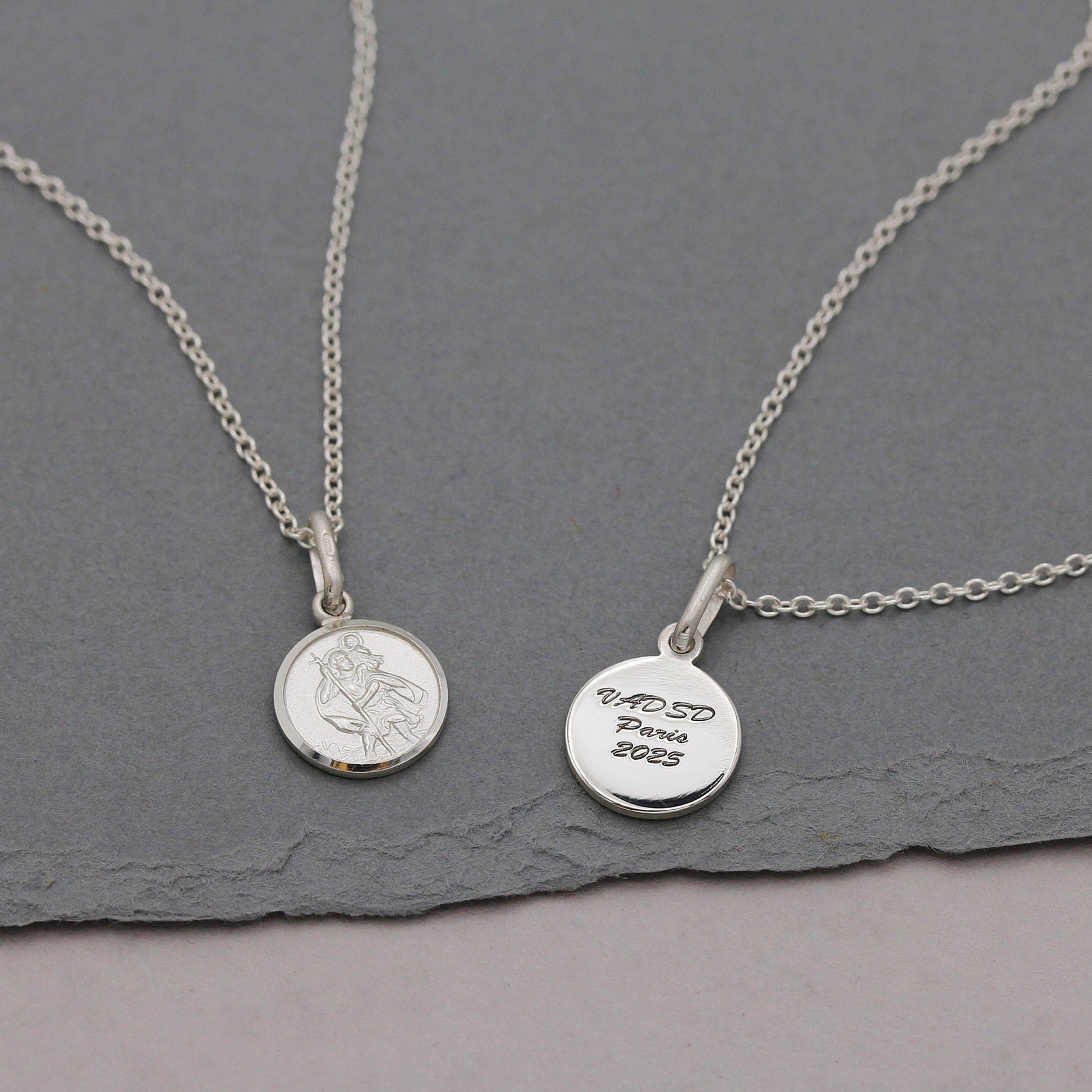 small silver saint christopher necklace