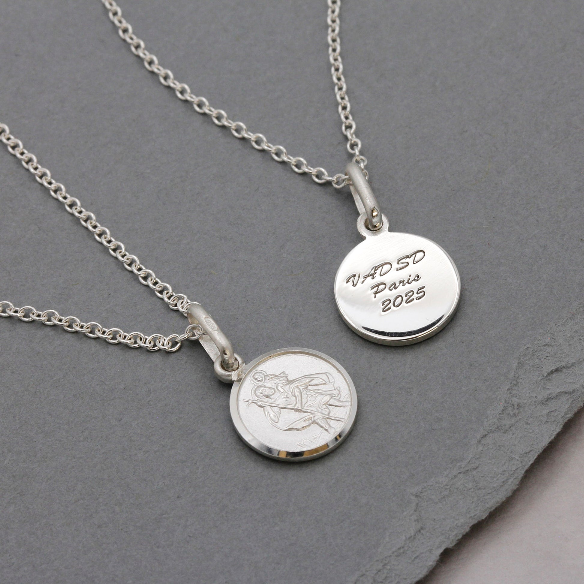 small silver saint christopher necklace