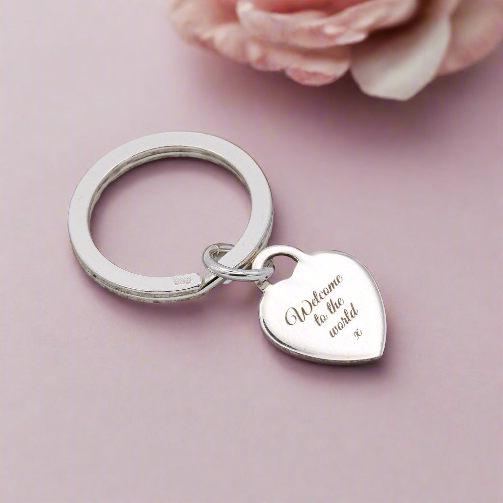 silver heart tag mothers day keyring