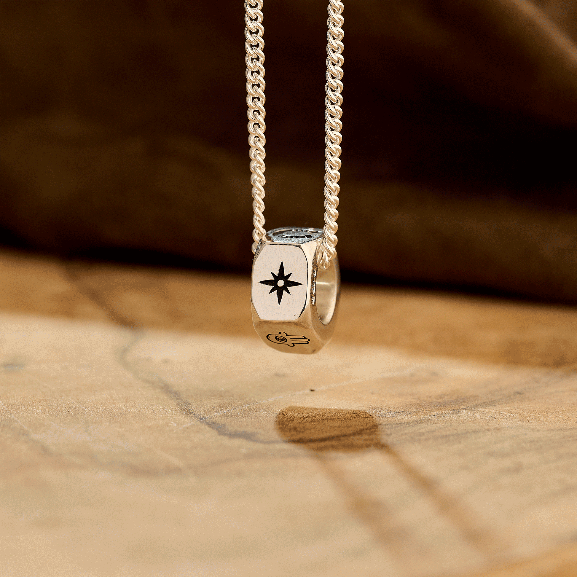 Unique Travel Gift - Chunky Silver Pendant