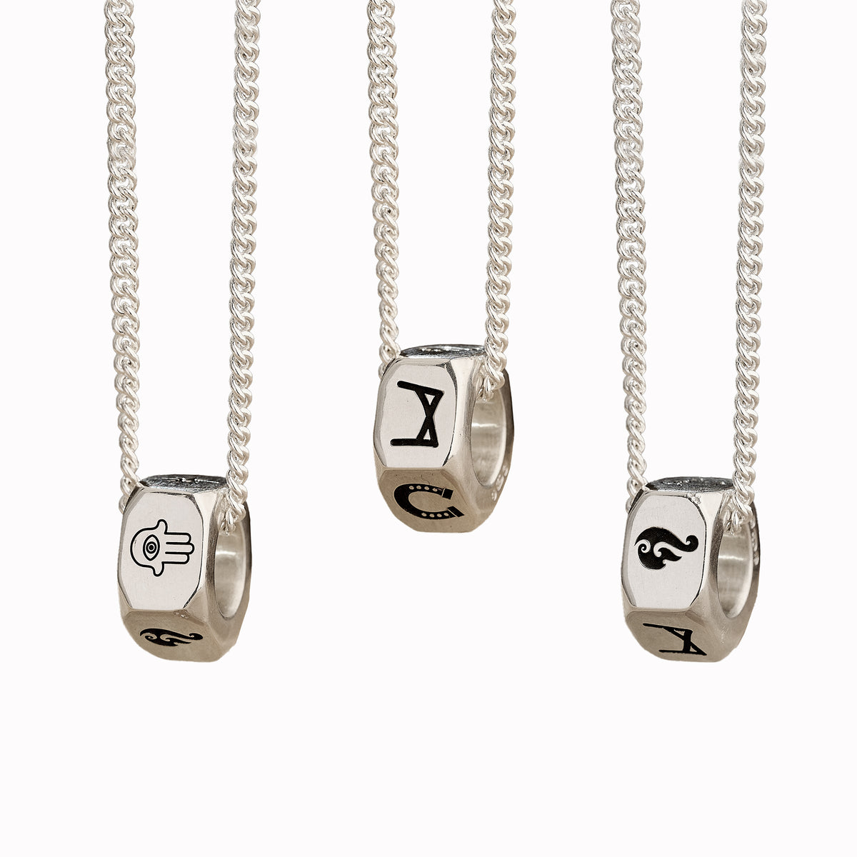 silver custom travel symbols mens necklace travel gift alternative saint christopher