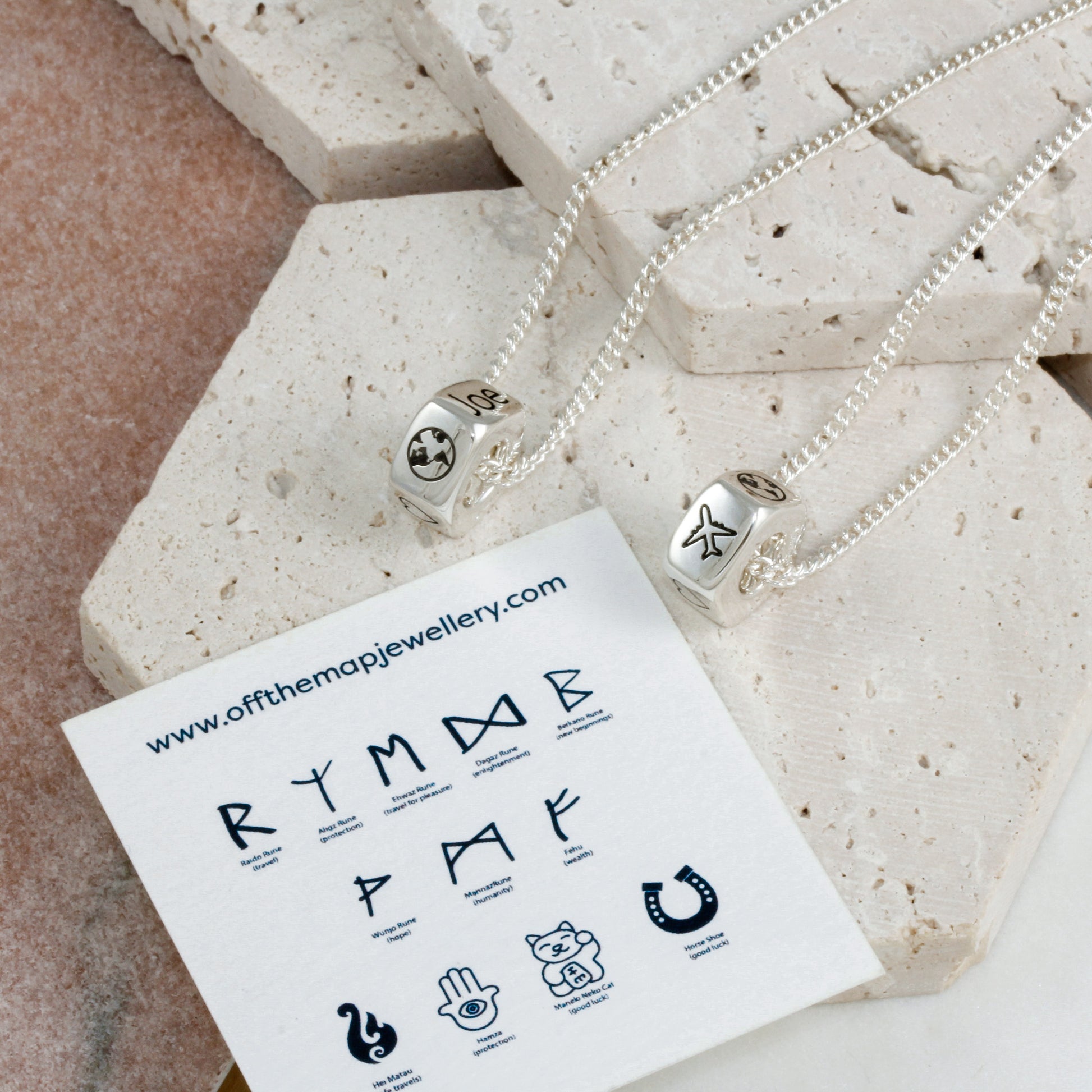 travel symbols personalised necklace alternative St. Christopher