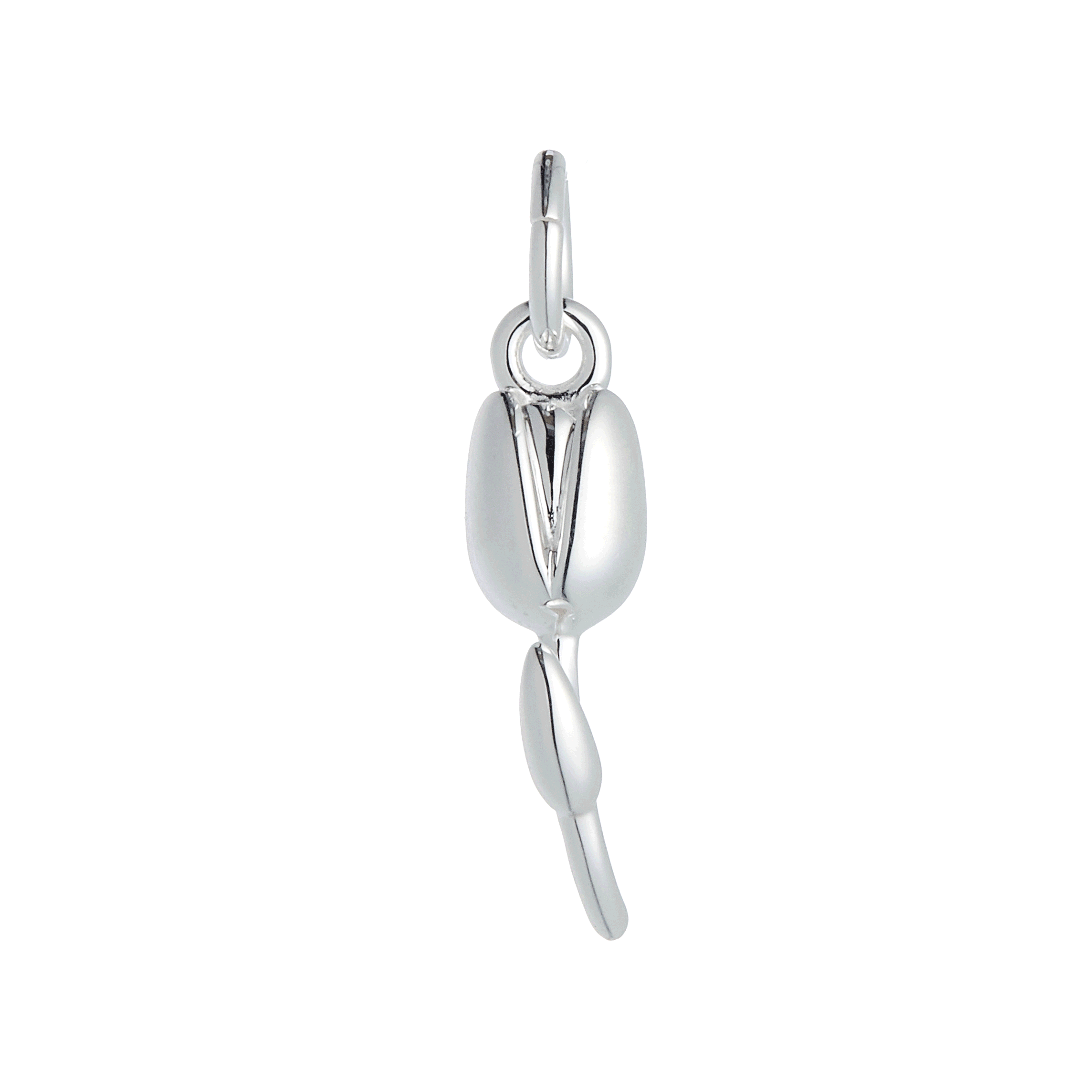 solid silver tulip flower charm for a necklace or bracelet