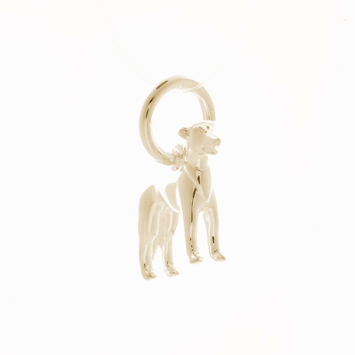 whippet greyhound solid gold dog charm pendant