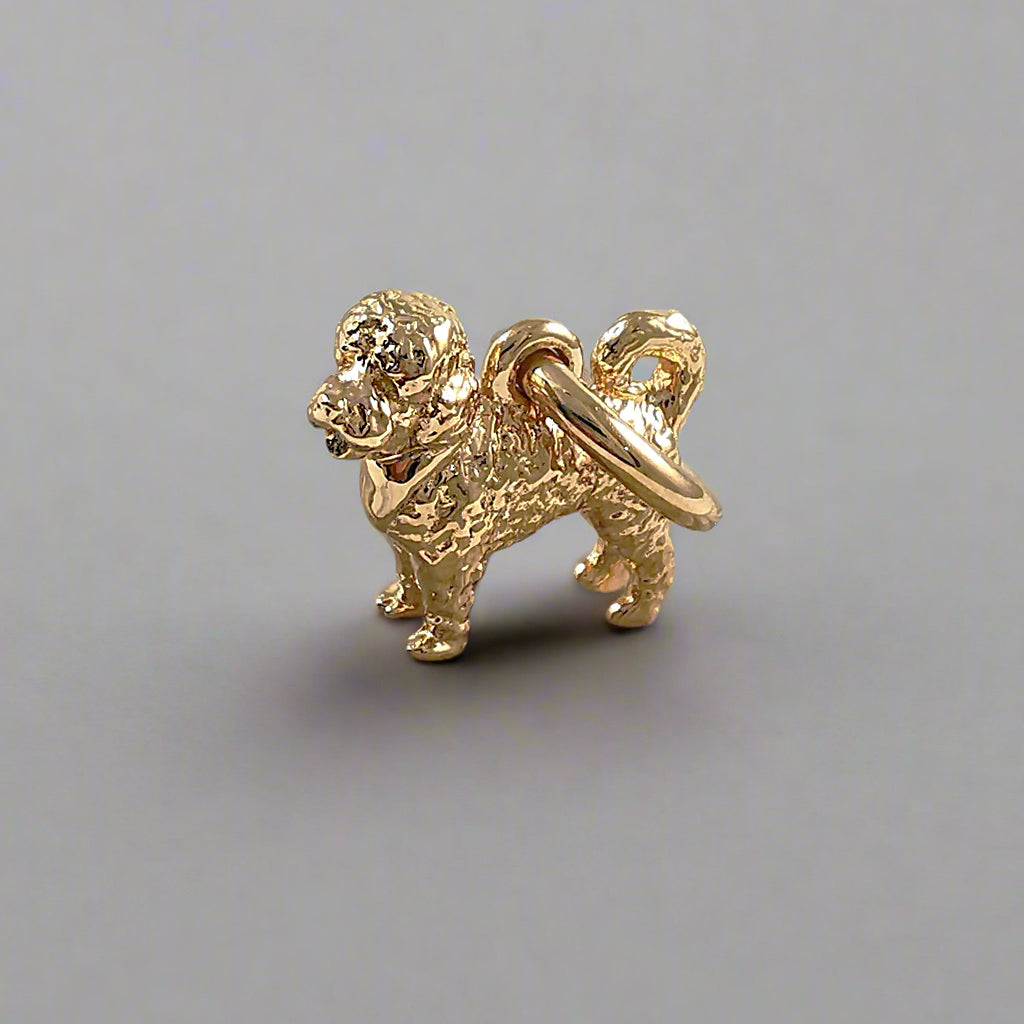 gold plated cavapoo dog charm