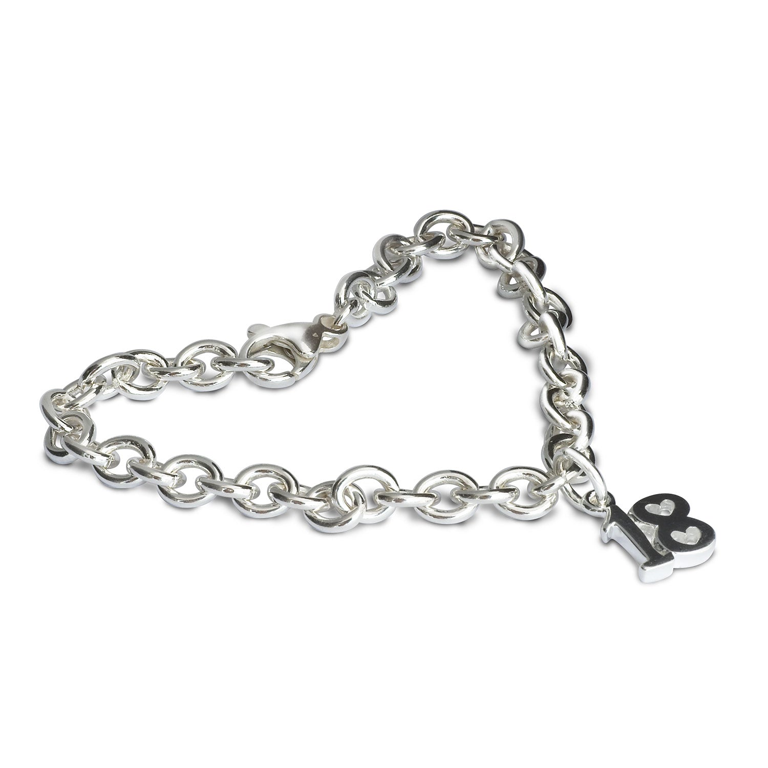 18th Birthday Silver Charm Bracelet Scarlett Jewellery