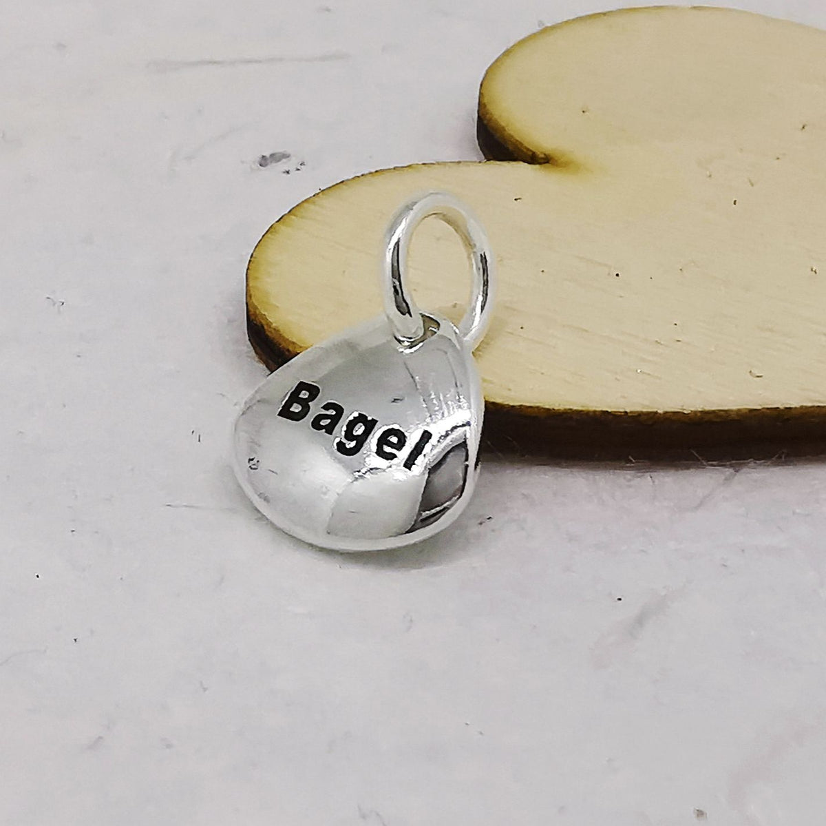 engraved pets name silver charm