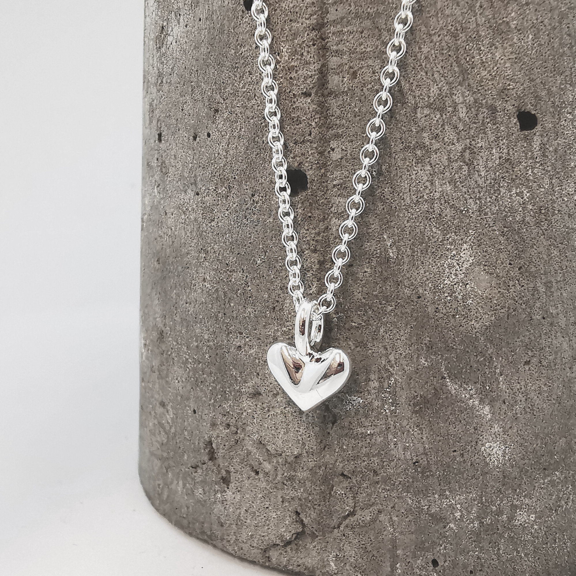 Vintage Midi Heart Charm Necklace On Trace Chain