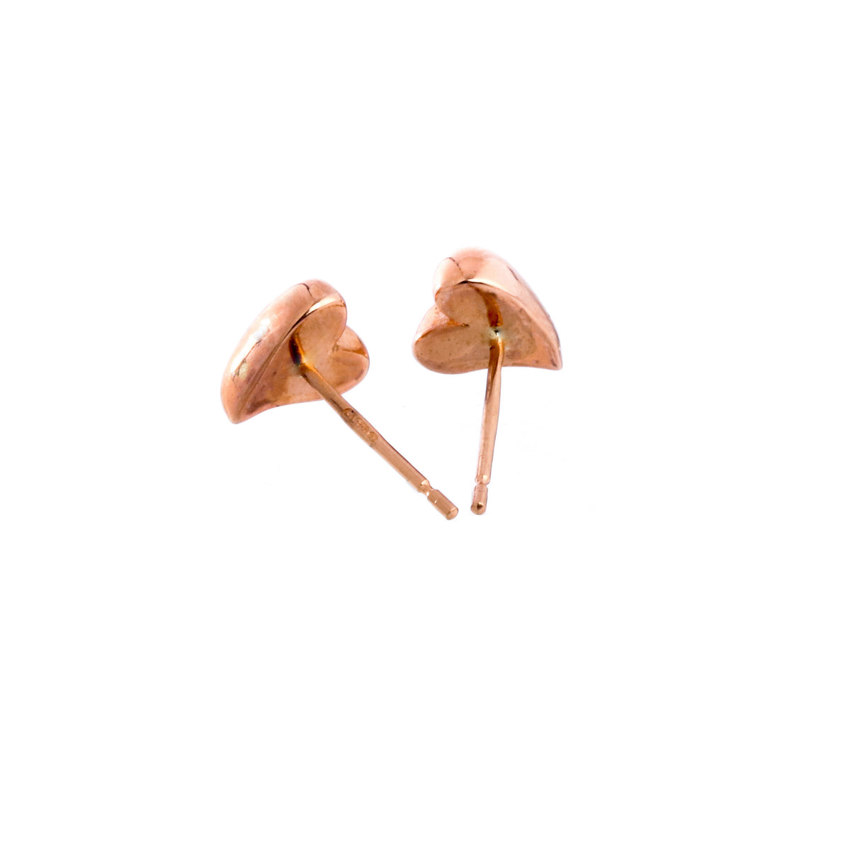 Boucles d&#39;oreilles à tige Simply Heart en or rose massif