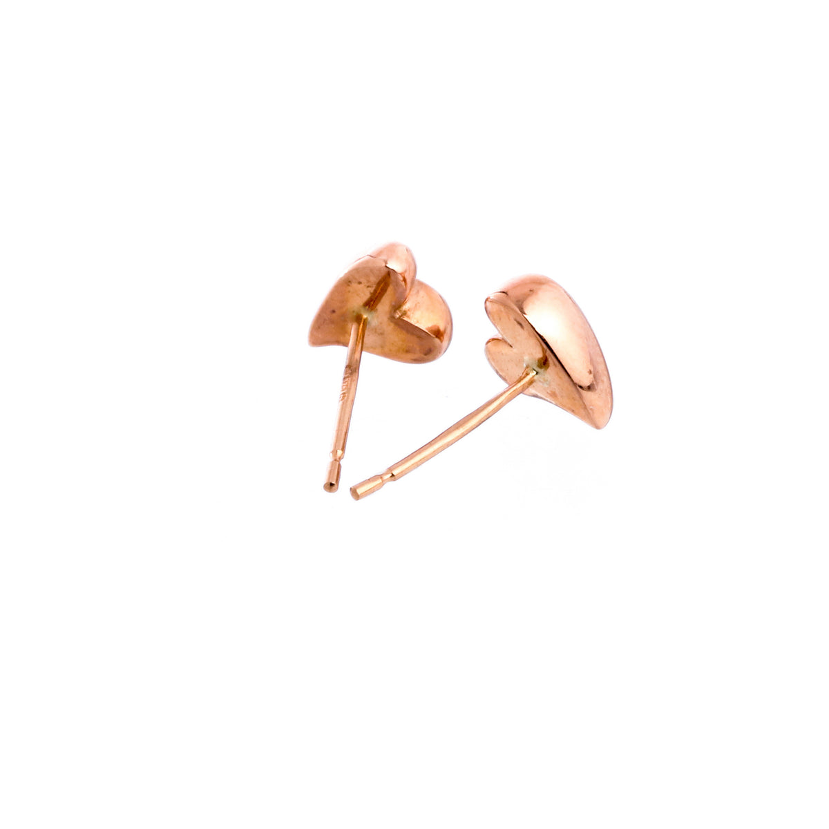 Simply Heart Solid Rose Gold Stud Earrings