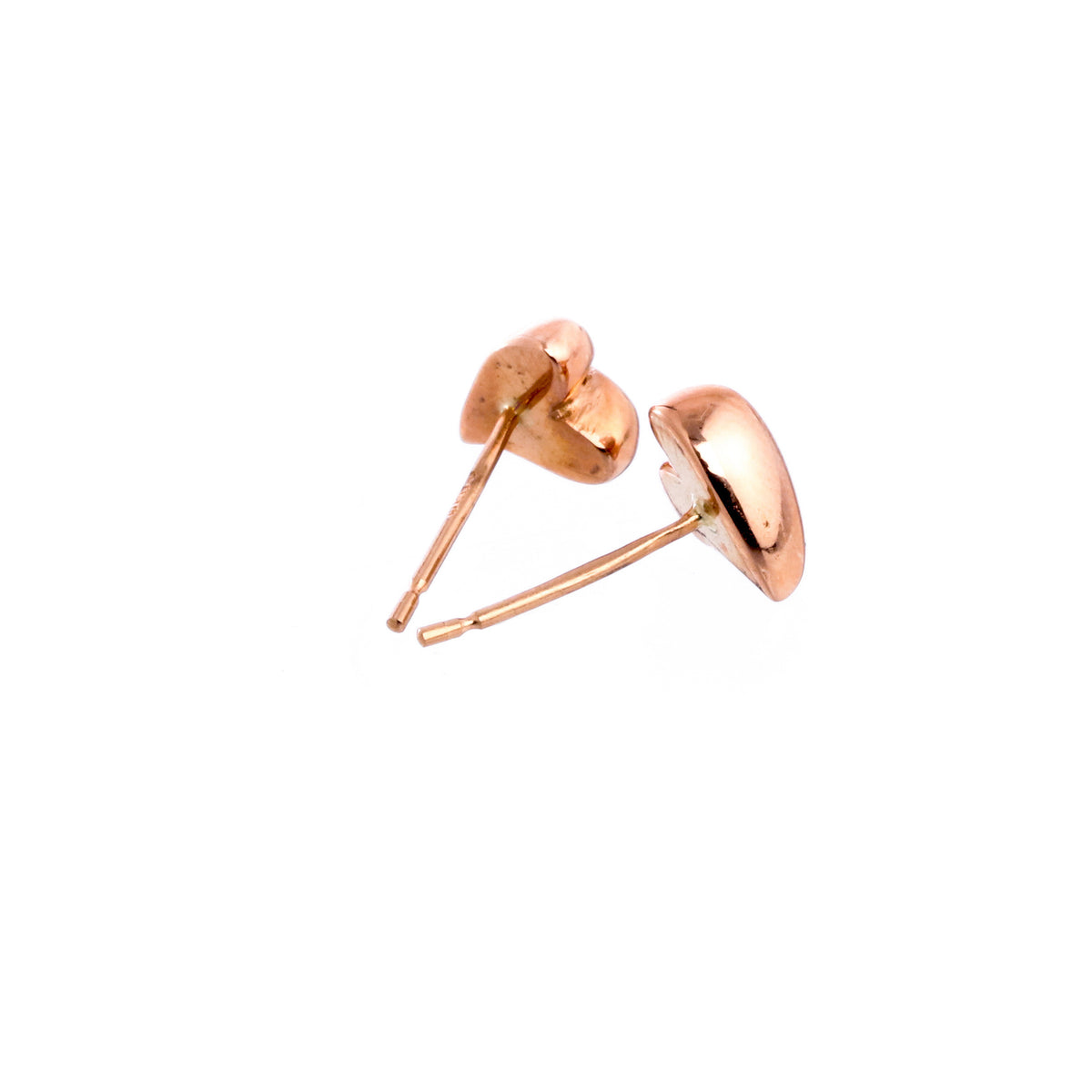 Simply Heart Solid Rose Gold Stud Earrings