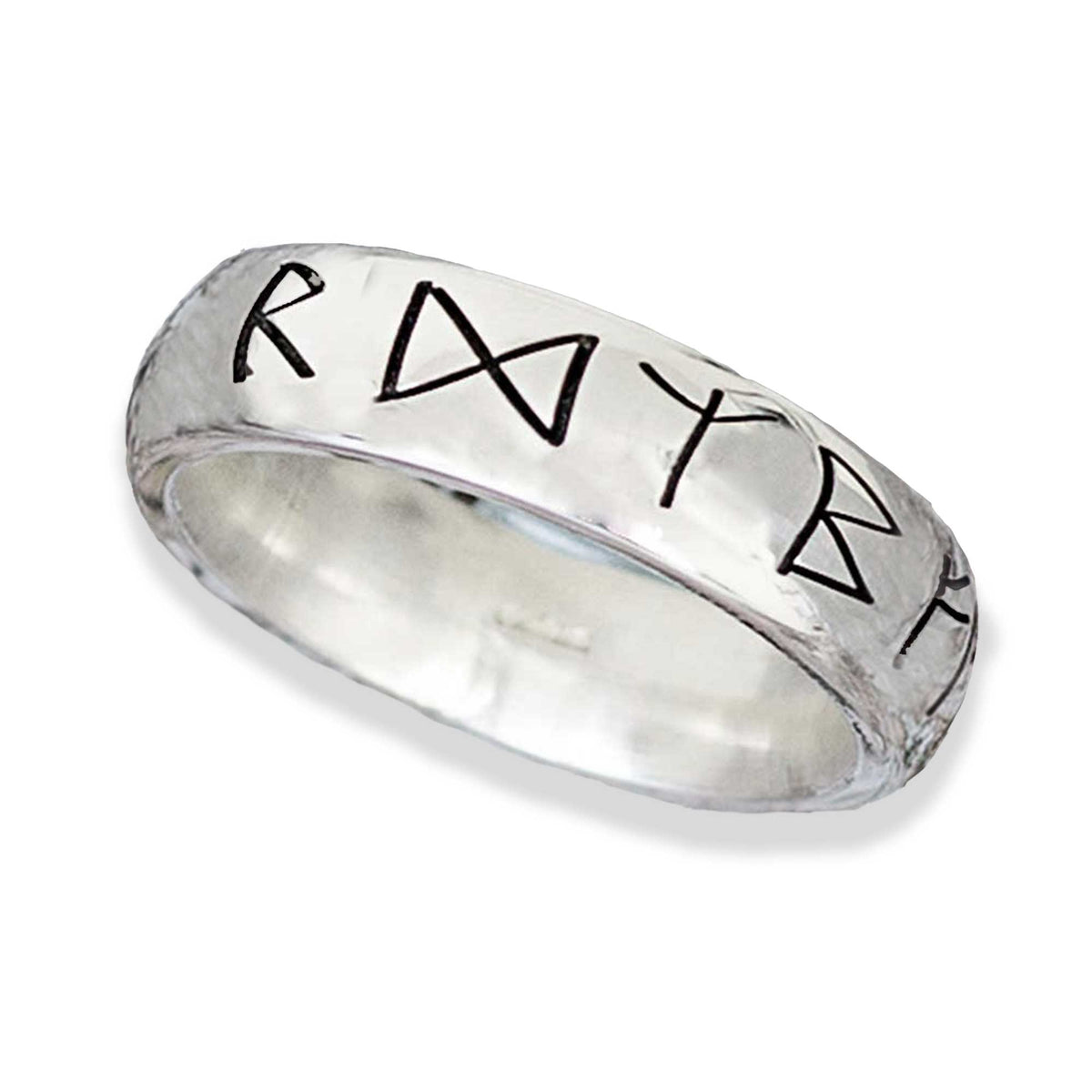 Viking Travel Rune Silver Band Ring