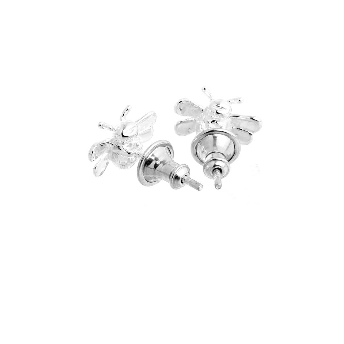 Bumble Bee Silver Stud Earrings