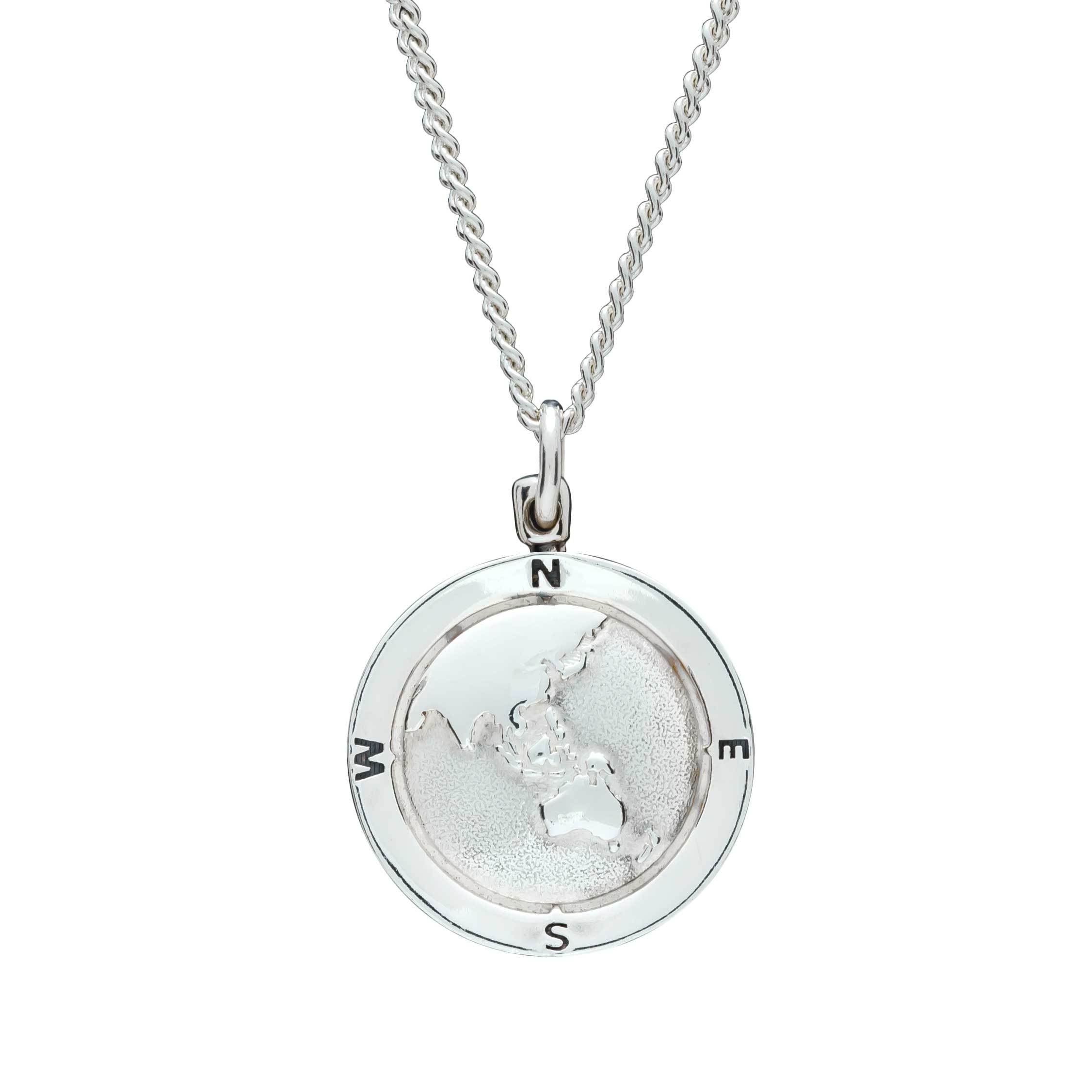 Asia Map Globe Alternative Saint Christopher For Men