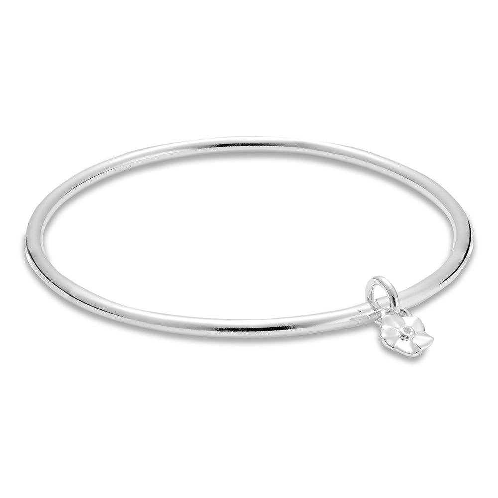 tiny forget me not flower charm bangle everlasting memory gift for loss Scarlett Jewellery