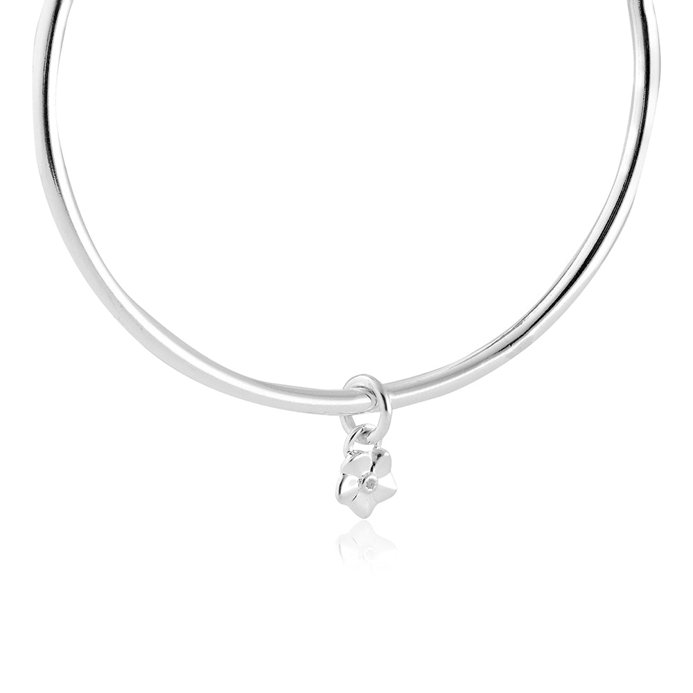 tiny forget me not flower charm bangle everlasting memory gift for loss Scarlett Jewellery