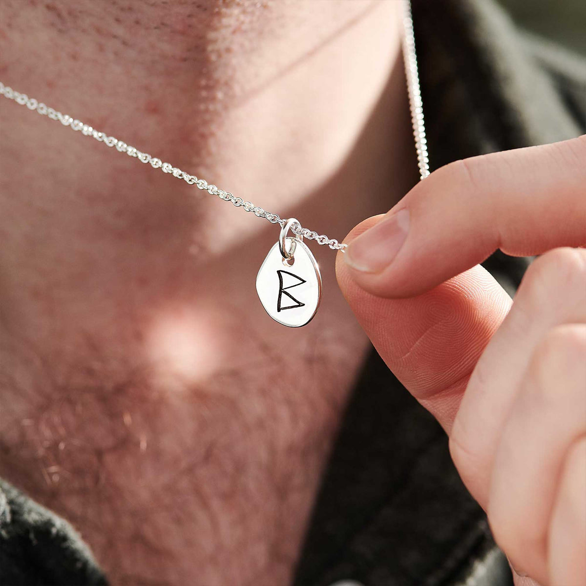Berkano rune viking necklace nordic for men