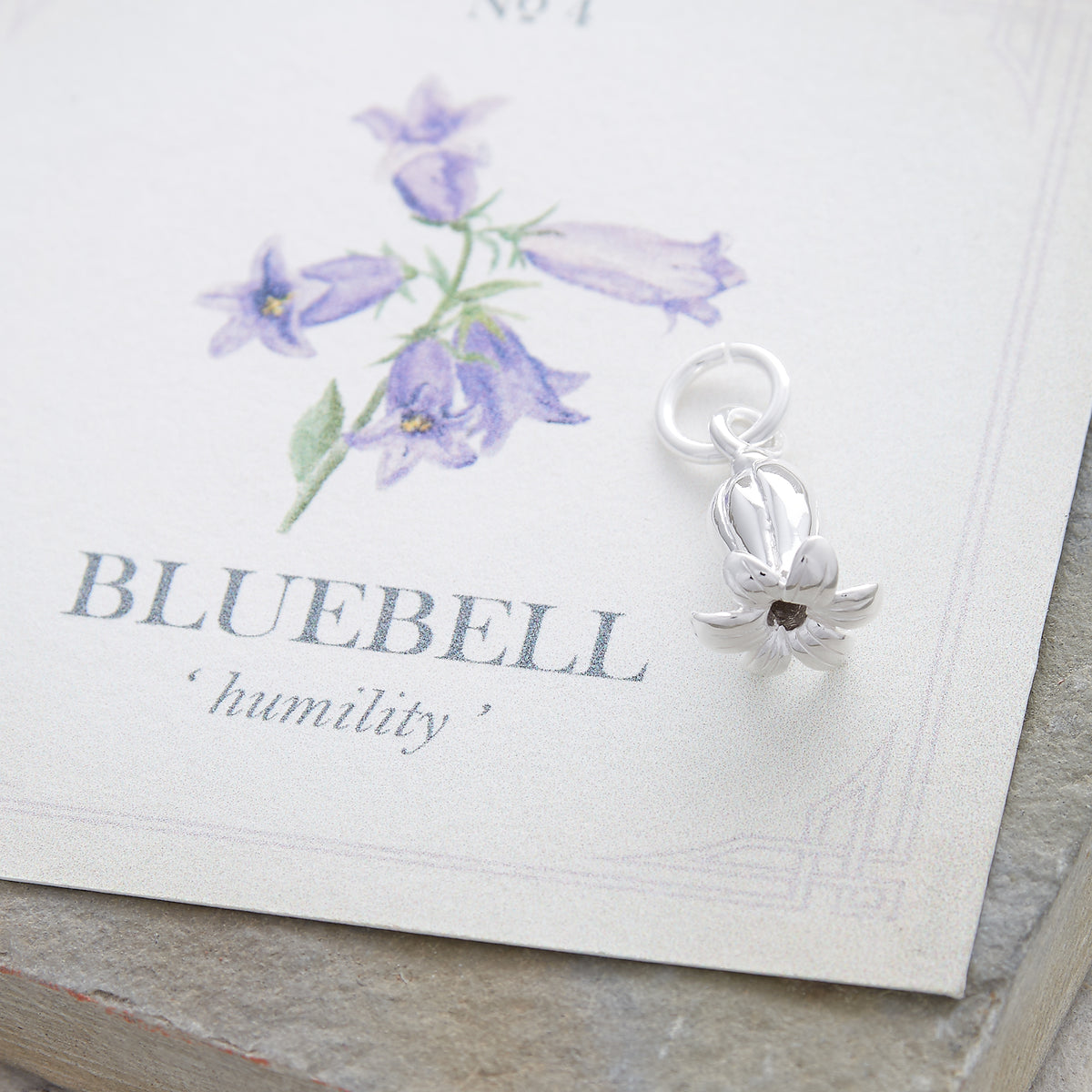 silver bluebell spring flower charm for a bracelet