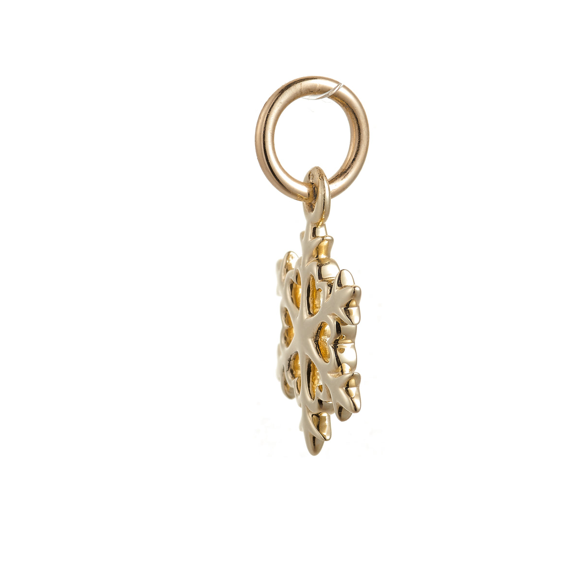 Snowflake Solid Gold Charm
