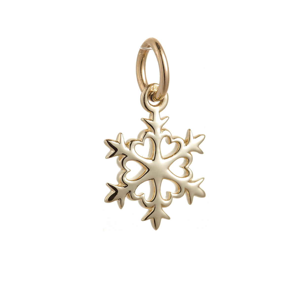 Snowflake Solid Gold Charm