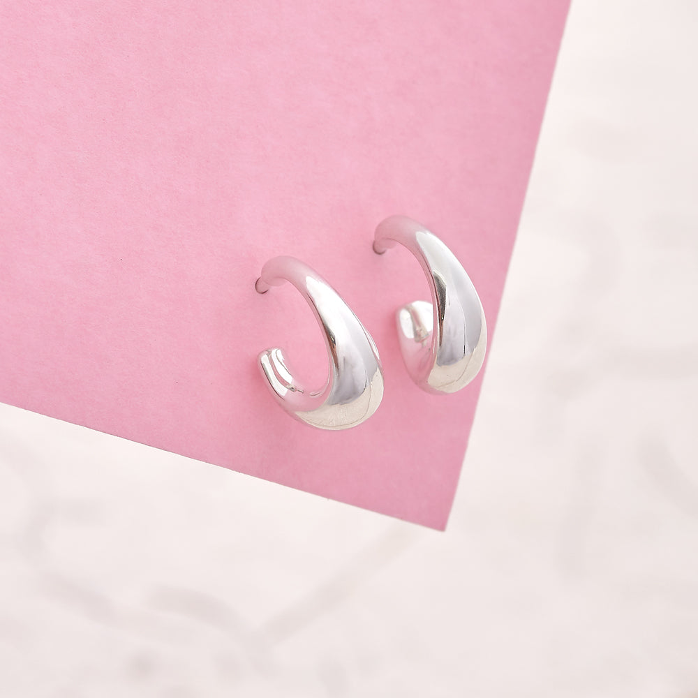 Scarlett Jewellery small huggy silver hoops made from recycled sterling silver