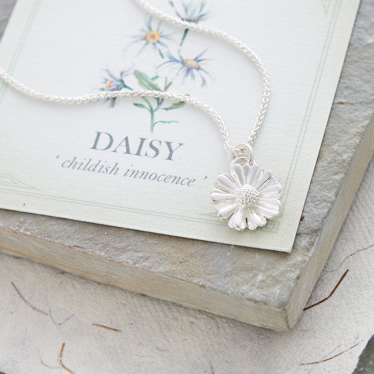 Silver Daisy Charm Necklace