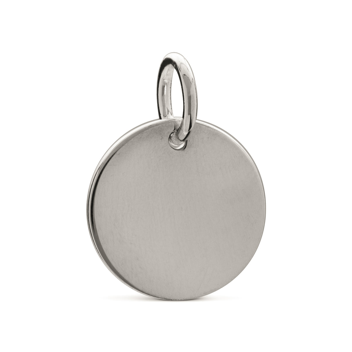 plain silver disc tag charm engraved