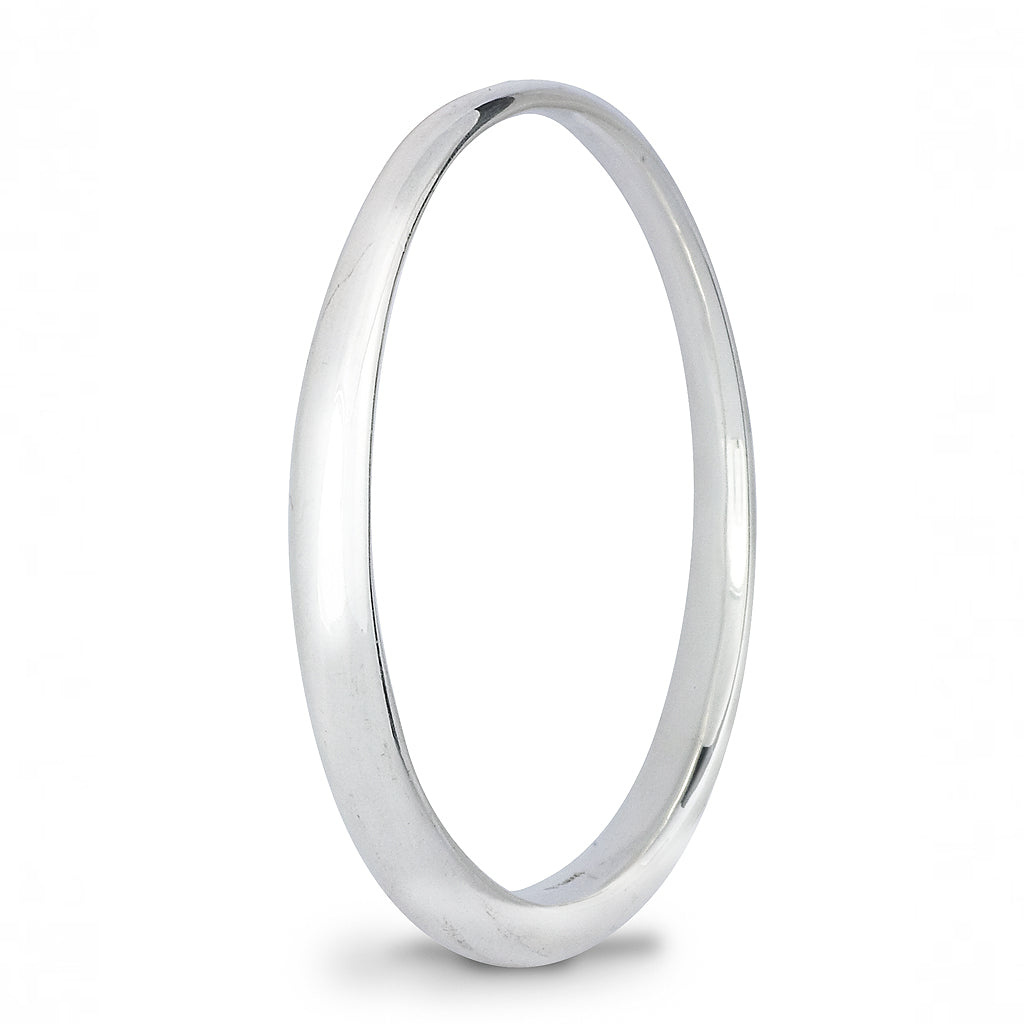 Eclipse Chunky Oval Silver Bangle for smaller hands Scarlett Jewellery