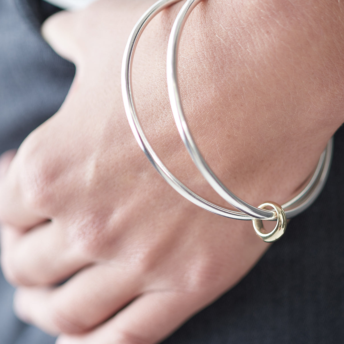 Eclipse Silver & Gold Double Bangle Scarlett Jewellery designer bangles