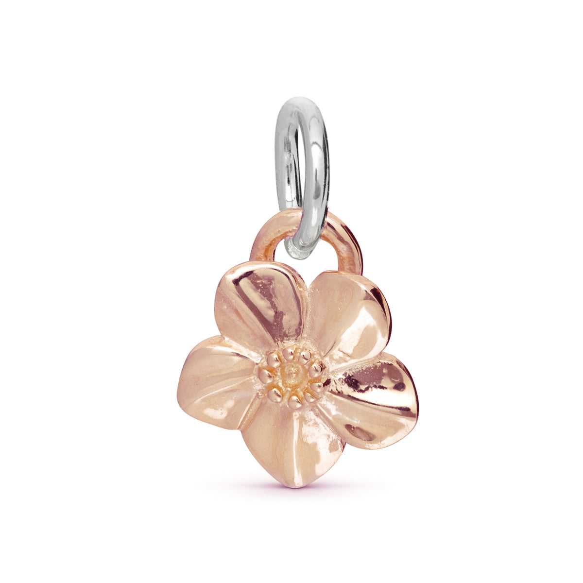 Forget-Me-Not Flower Charm in Solid 9ct Rose Gold