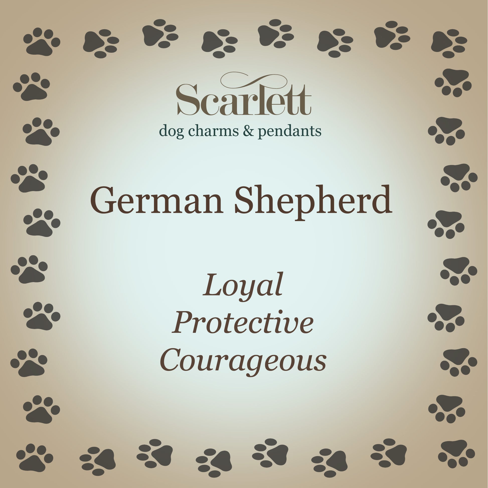 german shepherd silver alsatian charm gift for pet los dog owner breeder Scarlett Jewellery Brighton UK