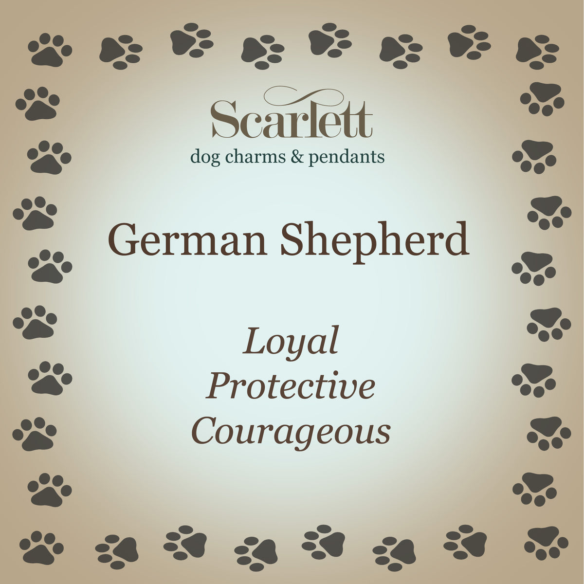 German Shepherd Solid Gold Dog Charm