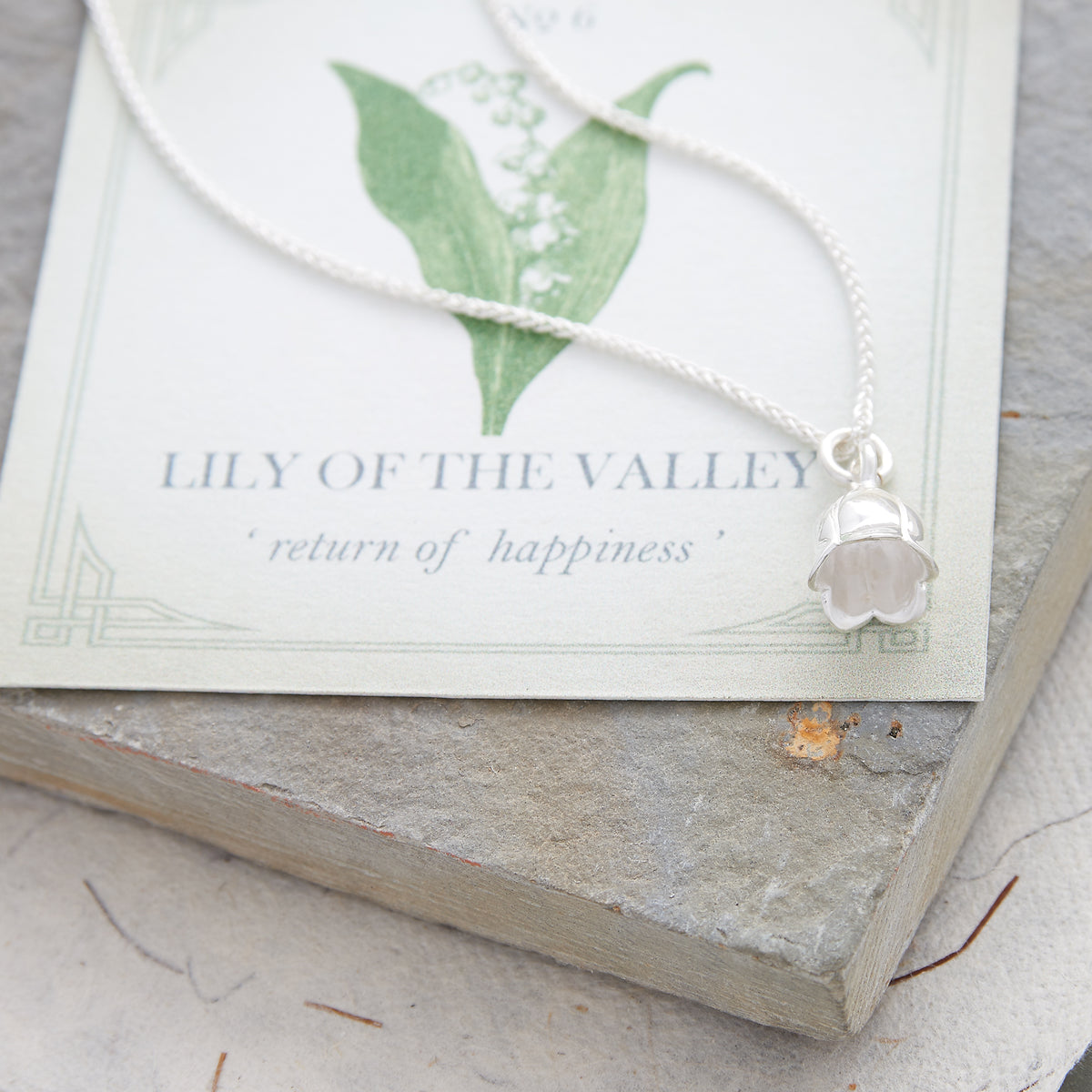 silver lily of the valley flower necklace
