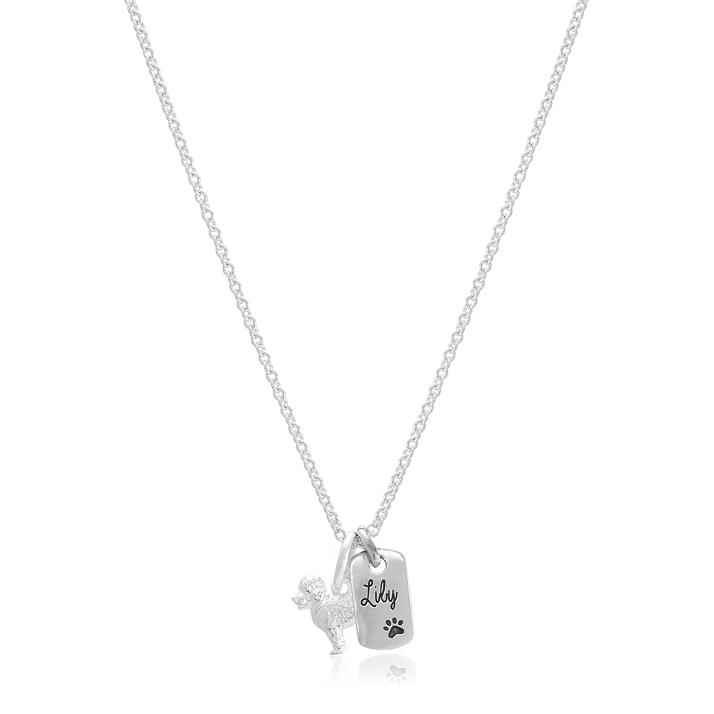 cavoodle necklace cavapoo personalised pendant solid silver made in UK Scarlett Jewellery