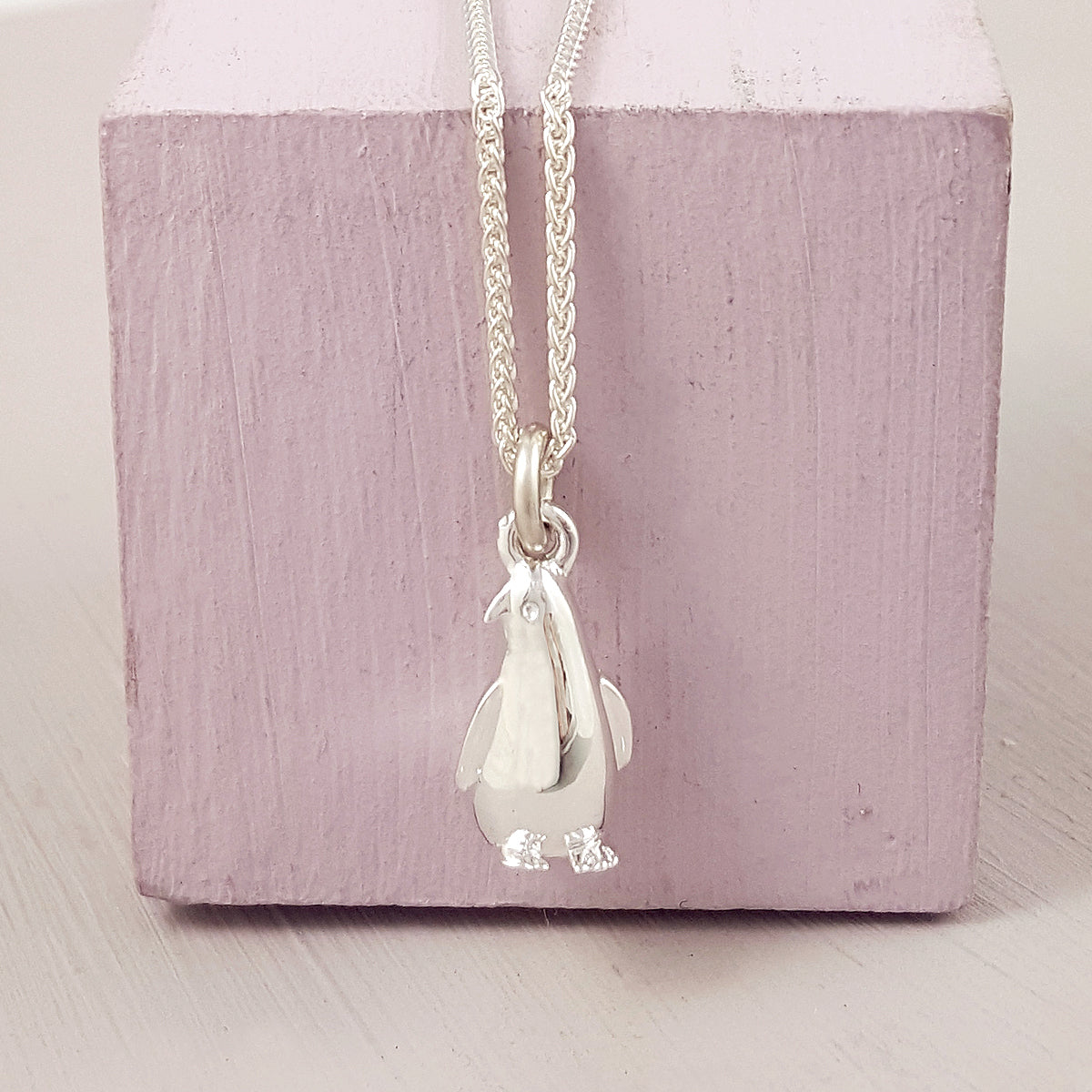 Silver Penguin Bracelet Charm Necklace with perfect detail free UK delivery