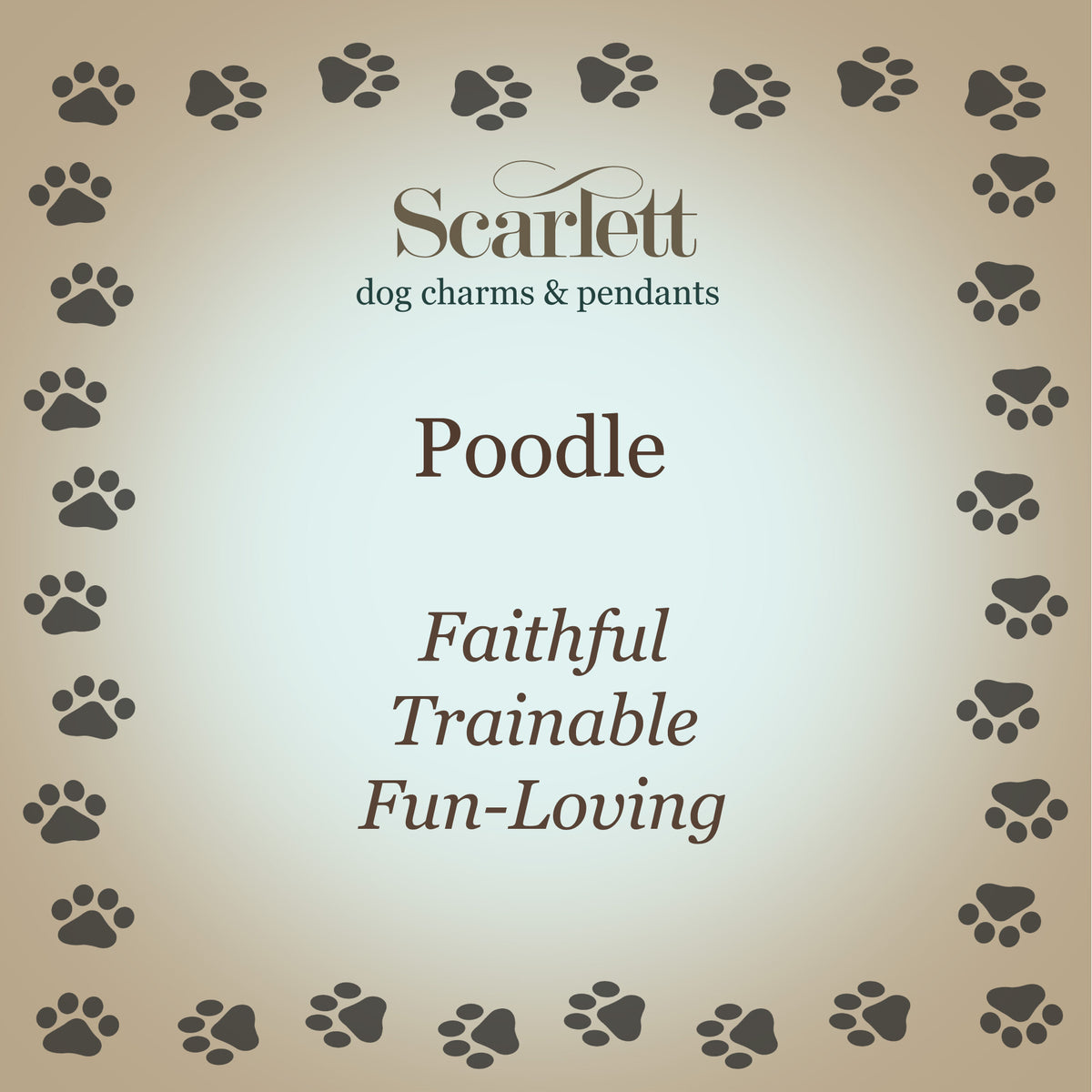poodle personality traits meaning card for silver poodle charm