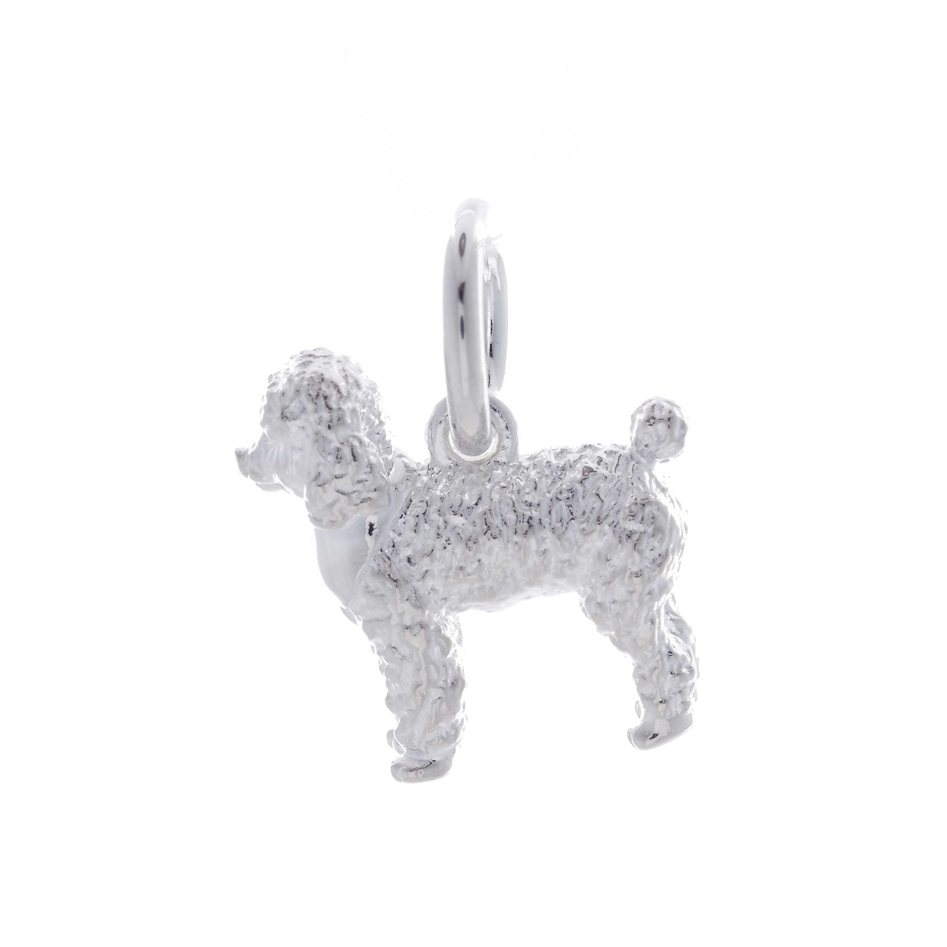 poodle dog silver necklace engraved with name pet loss gift from the dog scarlett jewellery uk
