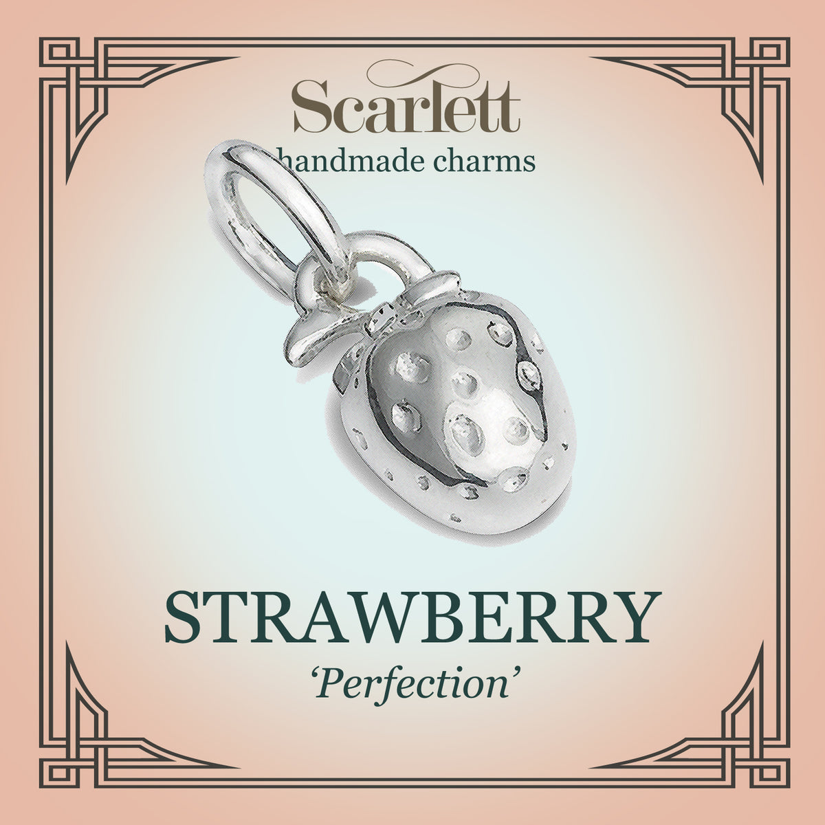 Strawberry silver wimbledon tennis charm for a silver bracelet links of london style