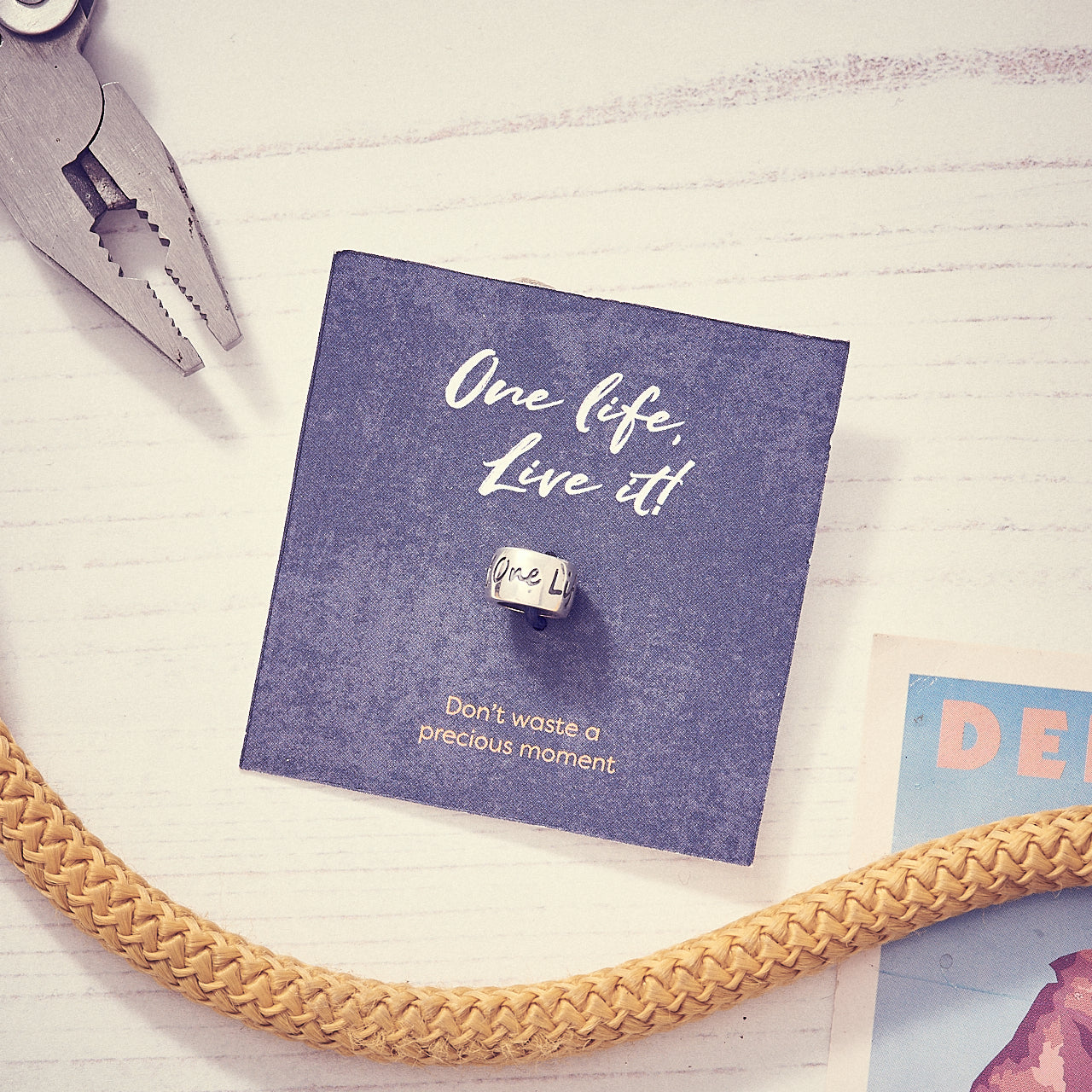 One life live it going away gift card with recycled silver charm fits pandora